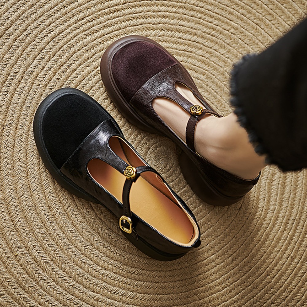 Leather Classic Strap - Mocassins Femininos Clássicos de Couro Genuíno