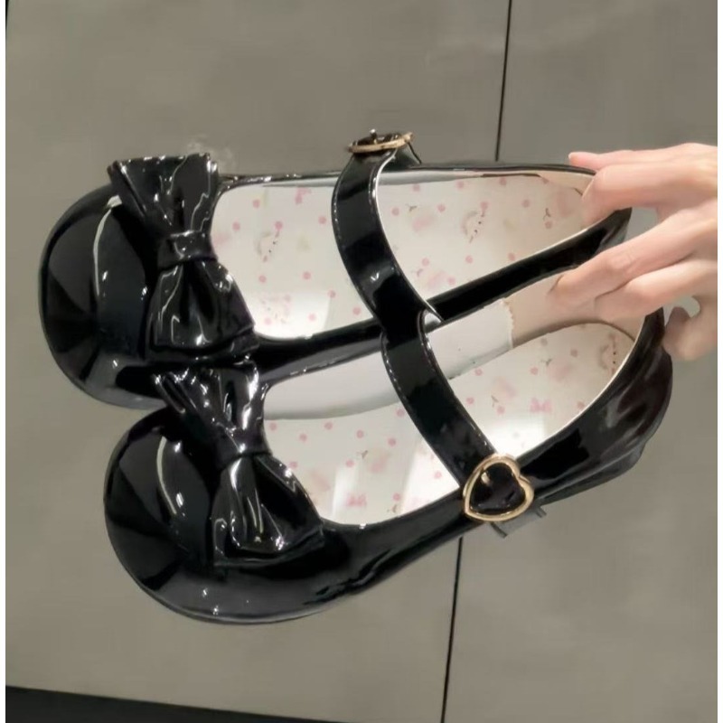 Leather Classic Strap - Sapatos Lolita com Laço Estilo Doce
