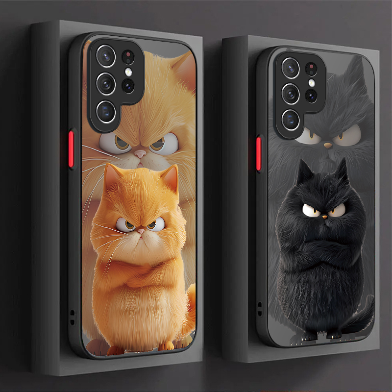 Samsung Galaxy S24 - Capa Estilo Casal Gato Zangado para