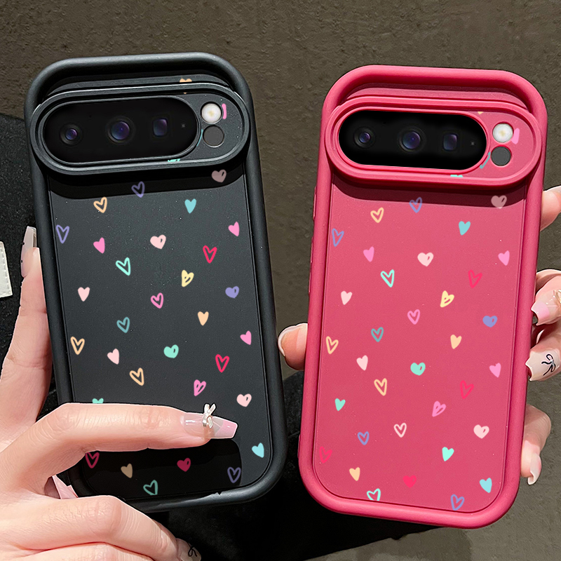 Capa macia colorida de coraçõe - Google Pixel 9 avaliação e preço