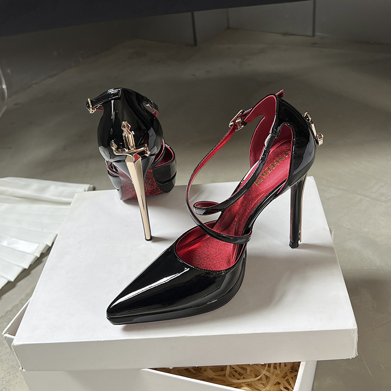 Sapatos Femininos de Salto Alt - Leather Classic Strap avaliação e preço